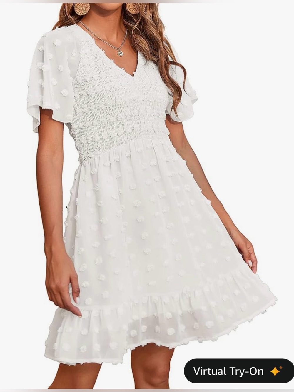 BTFBM Smocked Swiss Dot Dress